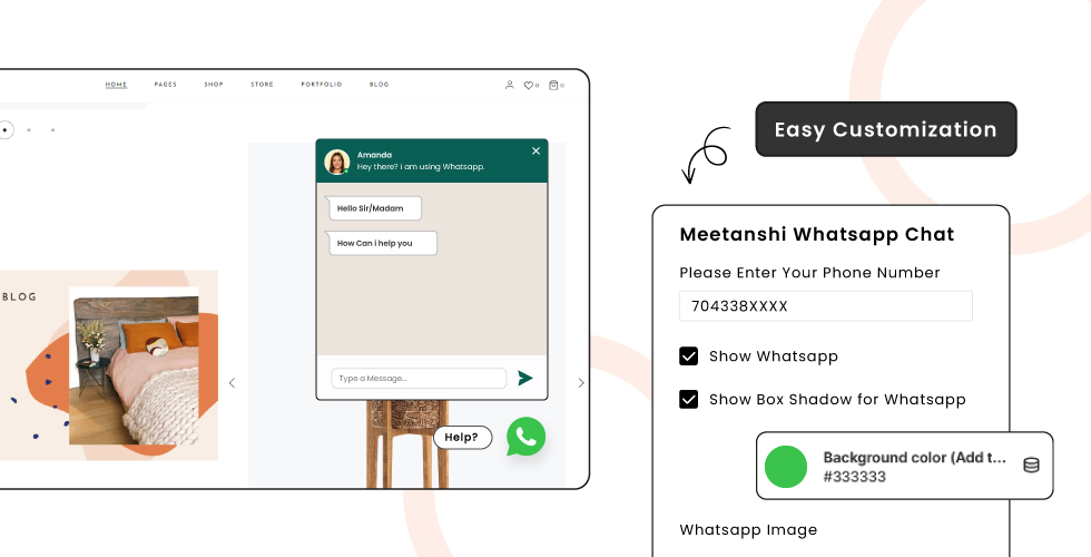 Shopify WhatsApp Chat Widget Section on Shopify Store