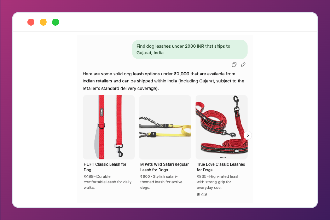 ChatGPT Conversational Commerce Demo