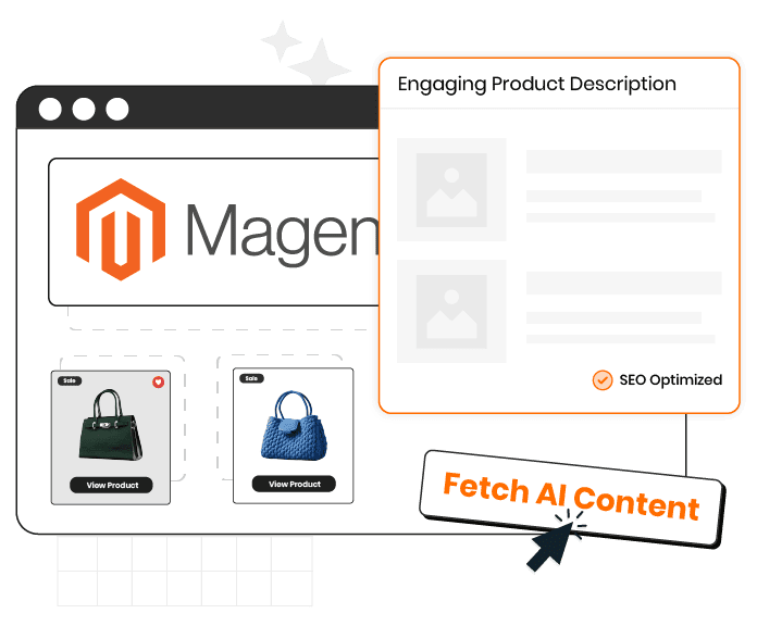 Generate engaging and feature-rich Magento product descriptions using AI to reduce content workload and avoid duplicate content issues