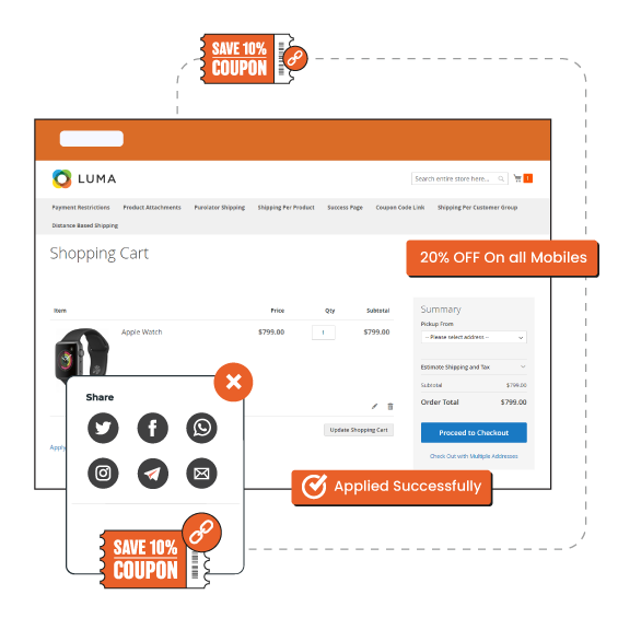 coupon code extension for Magento 2