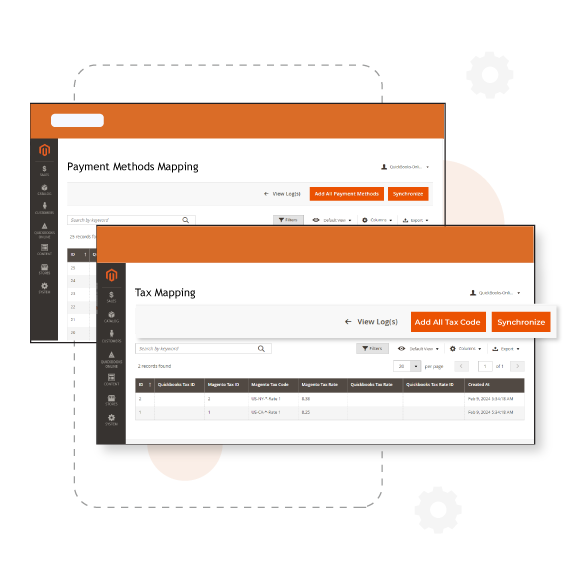 Map payment methods and tax details from QuickBooks Online to Magento 2