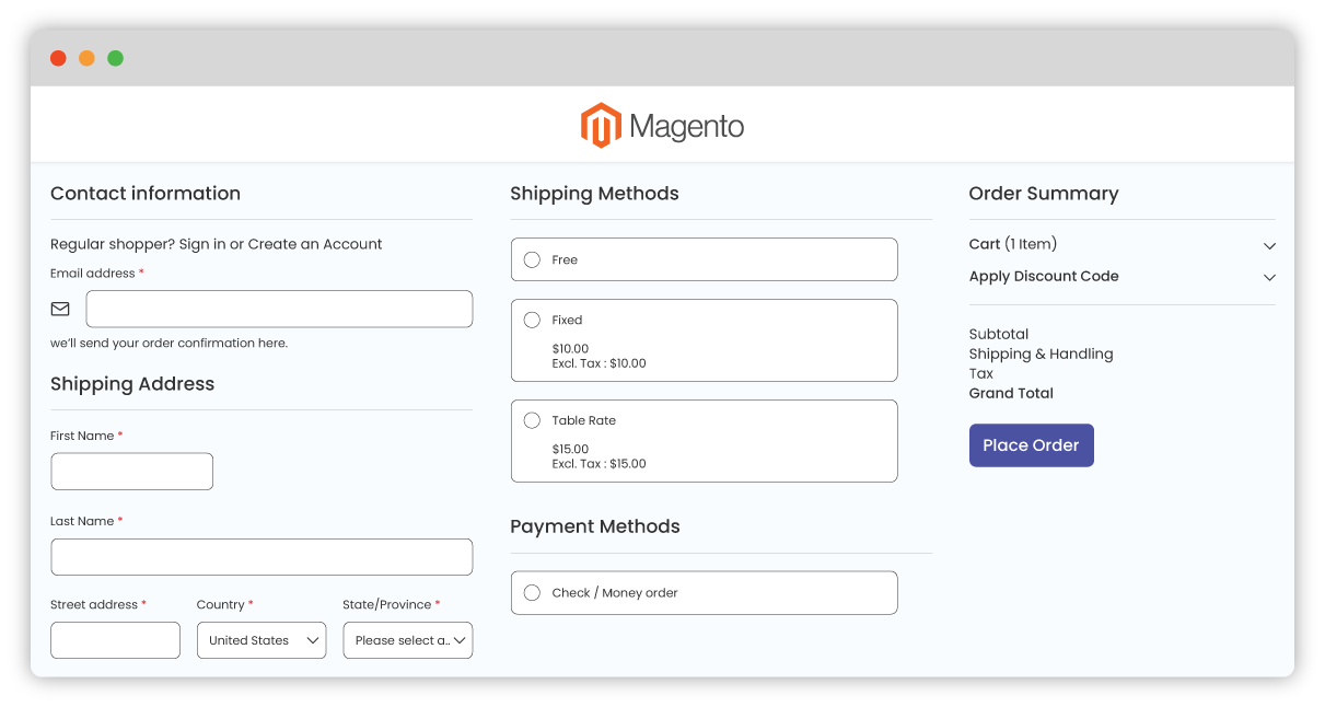 Hyvä theme checkout page