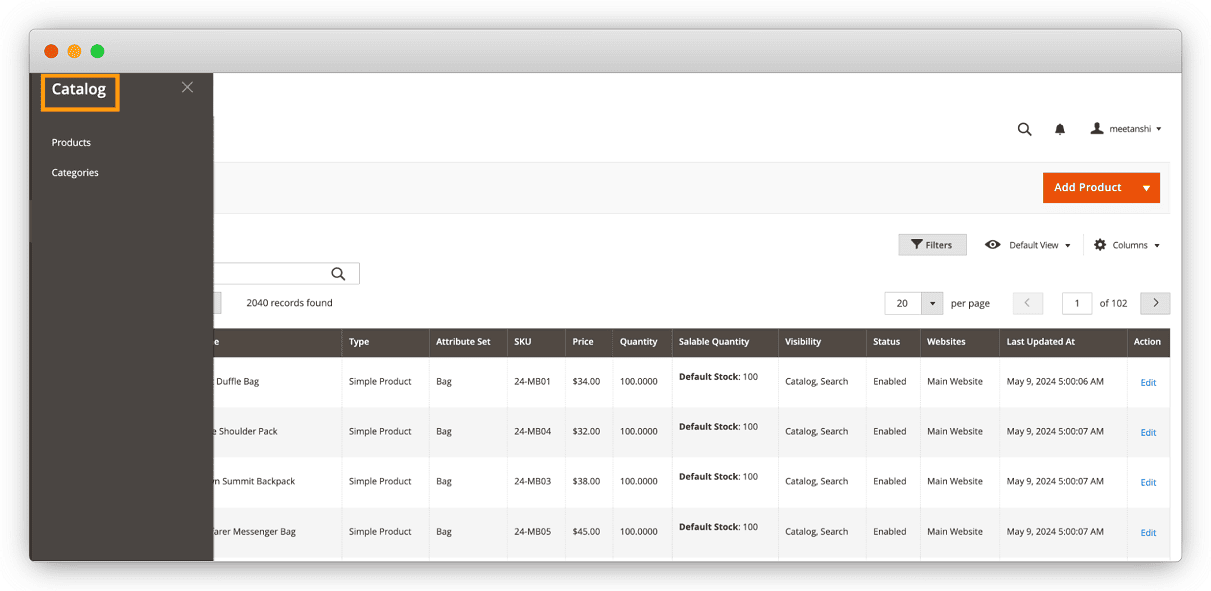 Catalog options in Magento 2
