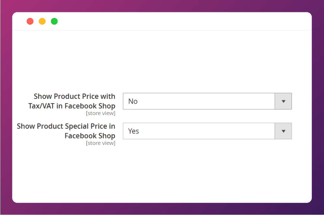 Customize product variables for Magento 2 Facebook Shop Integration.