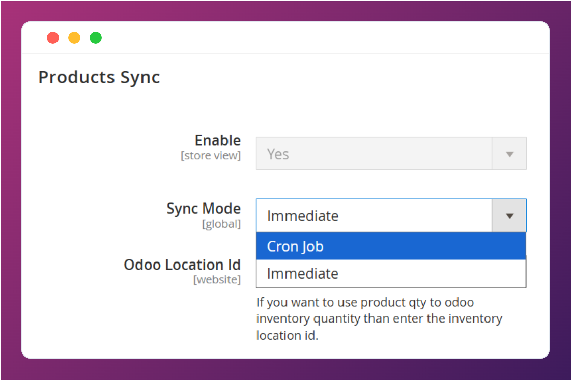 Sync products from Magento 2 to Odoo using the Magento 2 Odoo Connector.