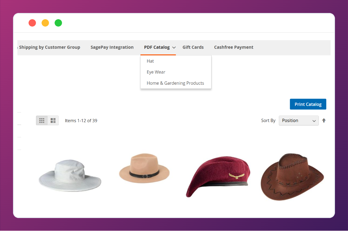 Frontend print catalog option for customers in Magento 2