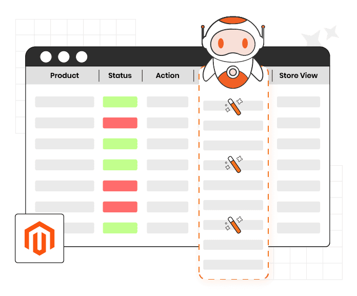 View detailed AI content generation logs in Magento including admin user actions, store view, and generated output for auditing