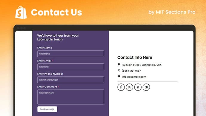 Shopify Custom Contact Form Section