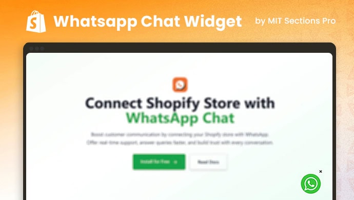 Shopify WhatsApp Chat Widget Section Preview