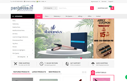 Pen House store homepage