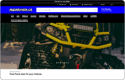 Mudmayhem Store Homepage