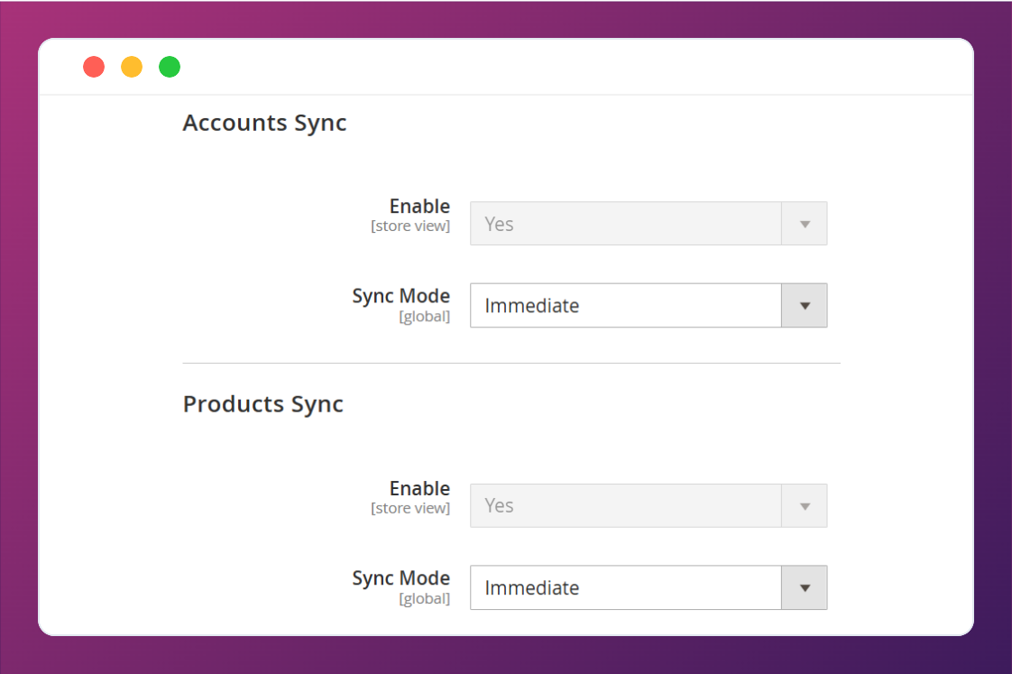 Sync accounts, products, orders, and invoices between Magento 2 and Zoho Inventory