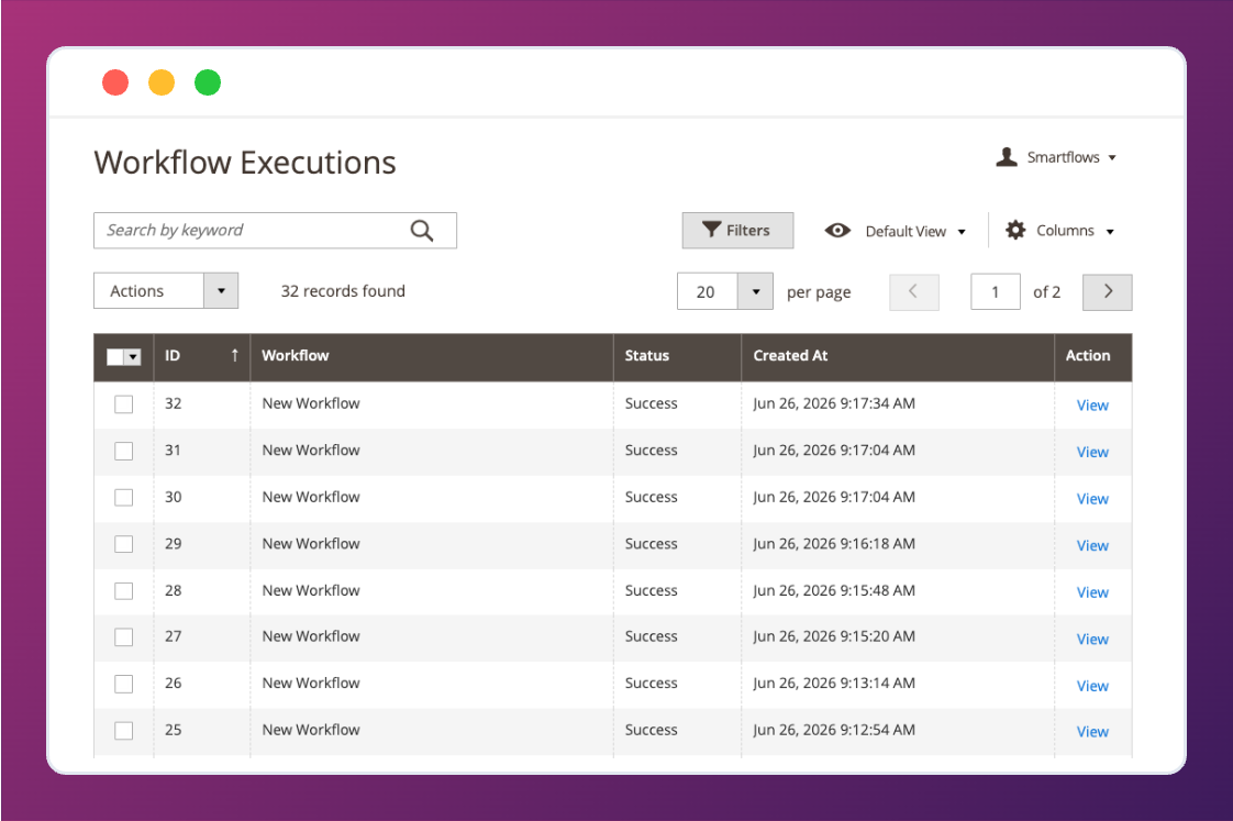 Workflow Detailed Audit Logs