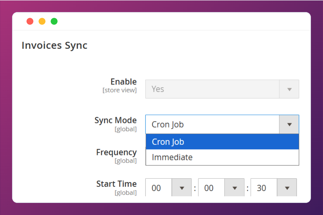 Automatically sync Magento 2 data with Zoho Inventory using immediate and scheduled synchronization